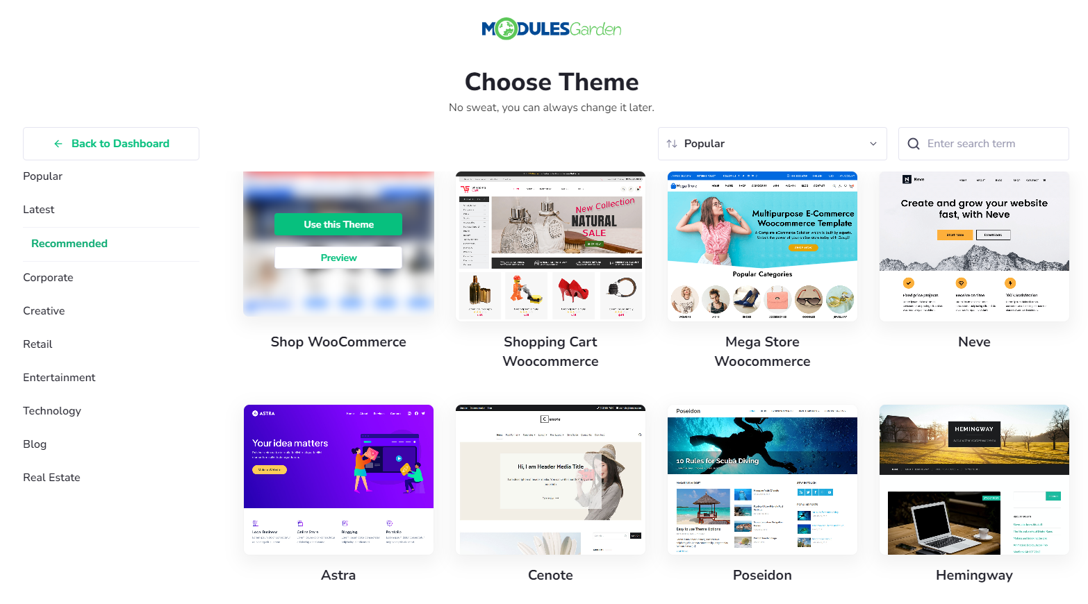 Theme categories - PanelAlpha Documentation